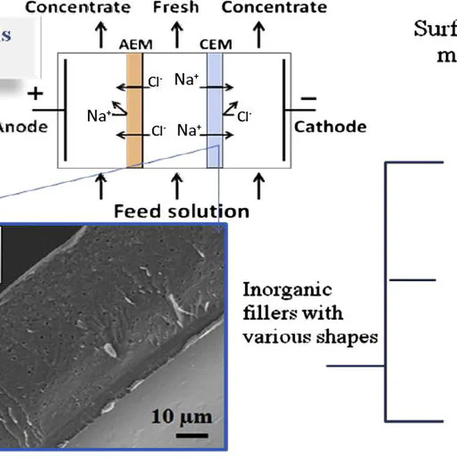 The effects of aspect ratio of inorganic fillers on the structure and property of composite ion-exchange membranes