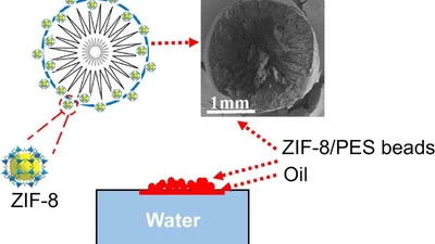 Simple fabrication of zeolitic imidazolate framework ZIF-8/polymer composite beads by phase inversion method for efficient oil sorption featured image